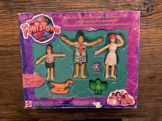 Flintstones Familie Feuerstein 6 x Figur 1994 Mattel ovp Biegefiguren bendable