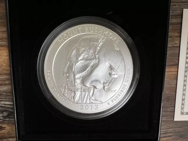 2013 P 5 oz Silver ATB Mount Rushmore (w/Box & COA) America The Beautiful