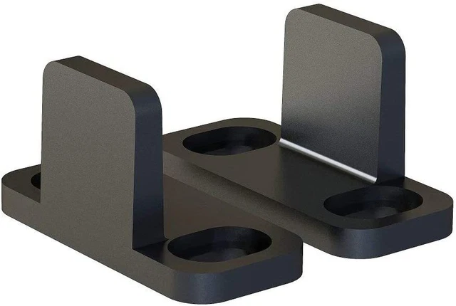Black Aluminum Floor Guide Sliding Barn Door Hardware Bypass Door Guide Set of 2