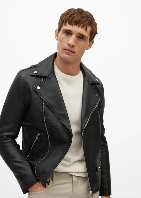 Black Quilted Leather Jacket Men Lambskin Biker Size S M L XL XXL Custom Made