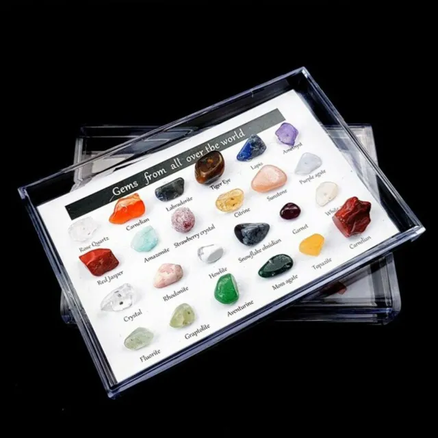 Set of 24 Healing Crystal Natural Gemstone Reiki Chakra Collection Stones Kit