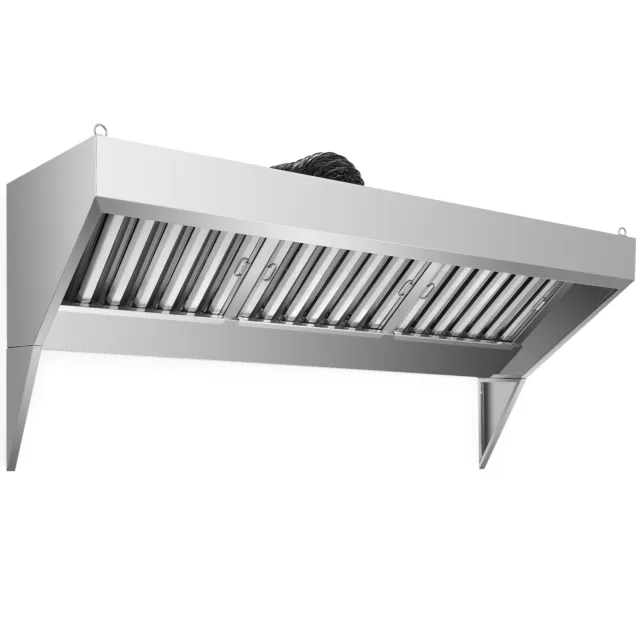 WILPREP Commercial Exhaust Hood 7 ft. Stainless Steel Concession Trailer Hood