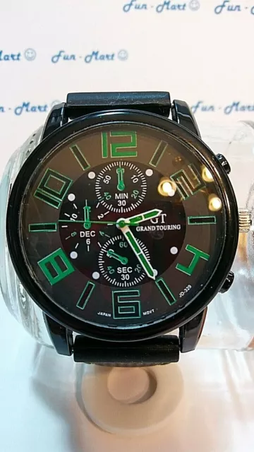 Analog Rubber Band Military Racing F1 Men's Quartz Wrist Watch-GREEN [2787]