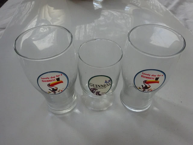 Bundle of 5x Guinness Branded Lovely Day Toucan Pint and Half Pint Glasses