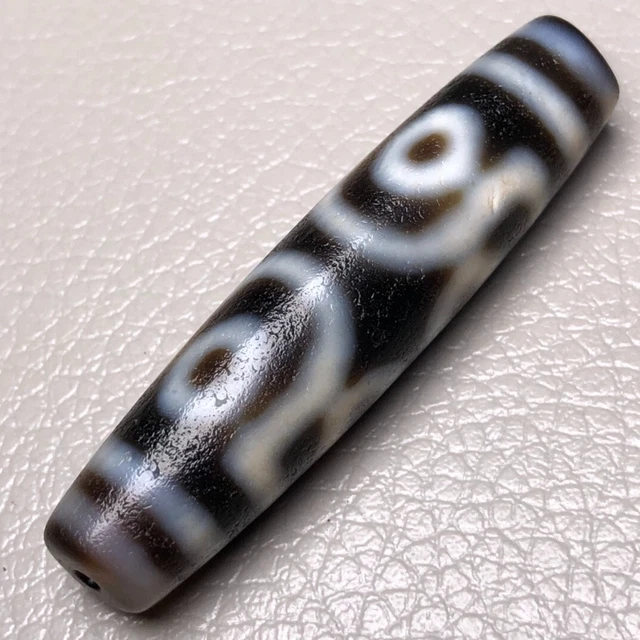 Ancient Tibetan DZI Beads Old Agate 7 Eye Totem Amulet Pendant GZI 56×13mm