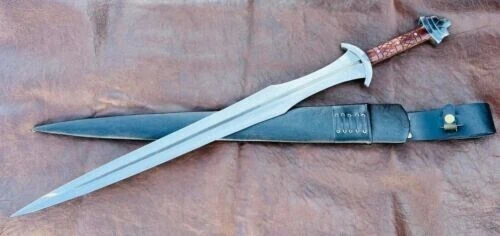 Épée De Scimitar En Acier Au Carbone Fait À La Main Avec Manche En Bois