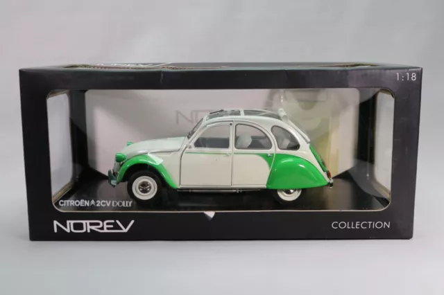 LJ468 NOREV 181512 1/18 1:18 Citroen 2CV Dolly 1985 blanc et vert