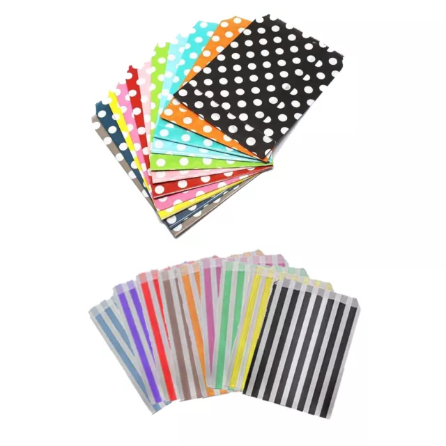 Paper Party Bag Polka Dot Stripe 5" x 7" Birthday Sweet Pick And Mix Candy Cart