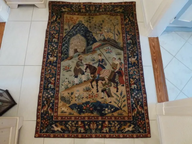 Gobelin Orientalisches Motiv Reiter auf Pferd Wandteppich Bild Teppich