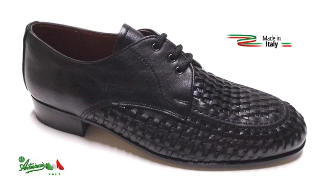 Scarpe uomo Vera Pelle cucite MADEinITALY artigianali intrecciate 06 dal38 al45