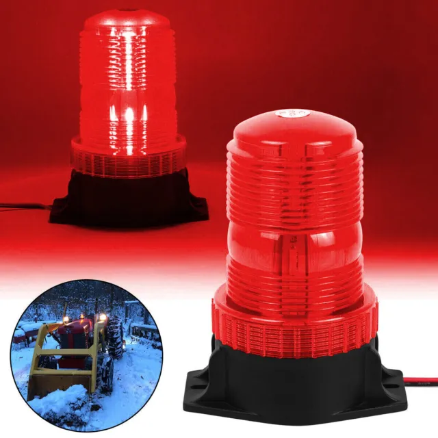 30 LED Emergency Warning Strobe Light 12V Rotating Beacon Red for Forklift Truck