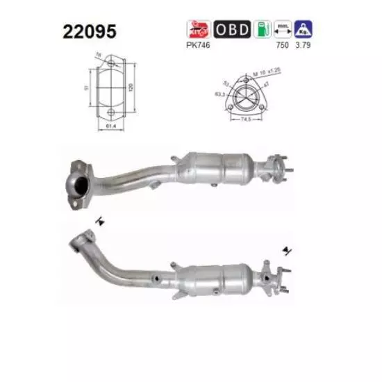 AS Catalyseur Convient pour Honda Cr-V II Rd _Essence 22095