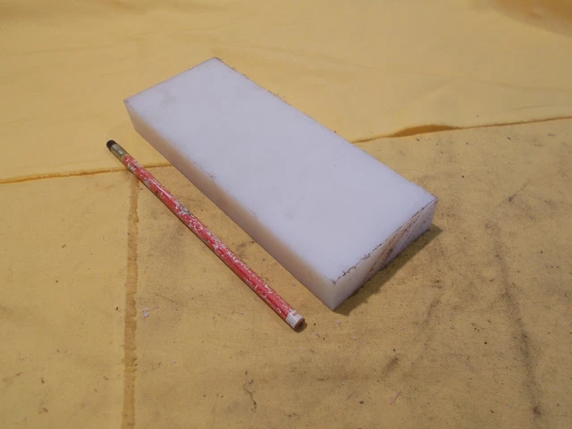 NATURAL NYLON BAR machinable plastic flat sheet stock 1" x 3" x 7 3/4" LONG