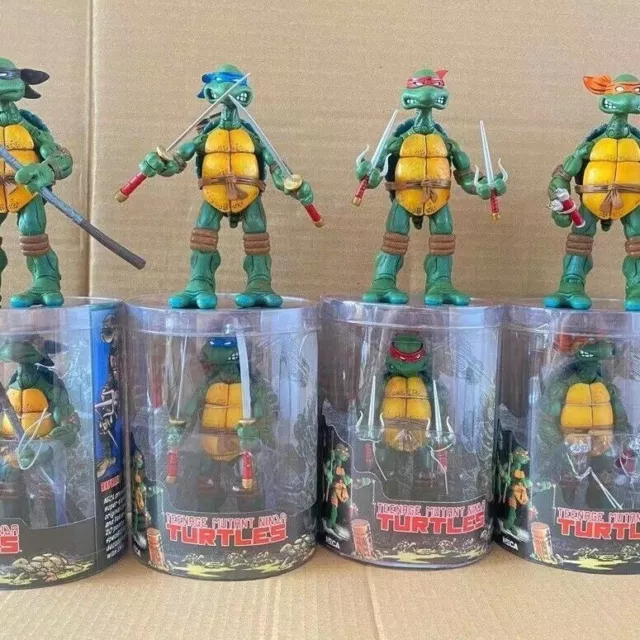 4 PCS NECA Teenage Mutant Ninja Turtles Color Headband Action Figures Model Toys