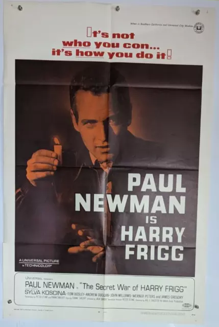 THE SECRET WAR OF HARRY FRIGG Original Vintage 1sh War Movie Poster, Paul Newman