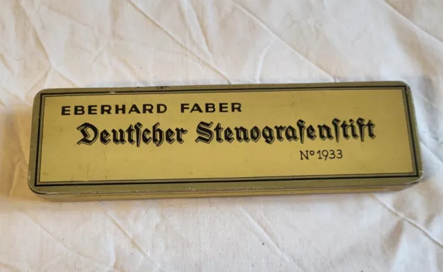 Antike Blechdose Eberhard Faber Deutscher Stenografenstift Nr.1933 Deko Sammler