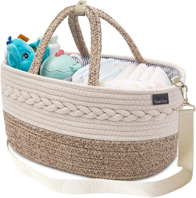 Baby Diaper Caddy Organizer Shoulder Strap Buckle Nursery Storage Basket