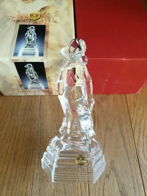 Rcr Royal Crystal Rock Glass Rcr Teddy And Me Italian Figurine Ideal Gift