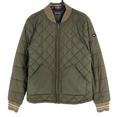 TOMMY HILFIGER Dark Green Quilted Jacket Coat Size 14 Years 164 Cm