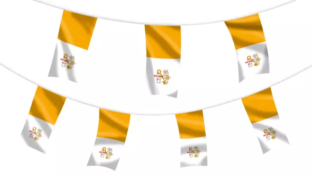 Vatican City Rectangular Bunting, polyester, 20x30cm pennants, 10m length