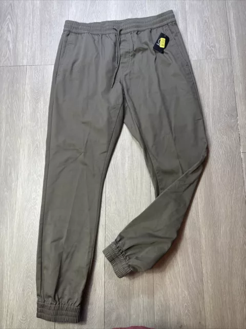 Volcom Mens Jogger Pants Size Large L Taupe Color Skating Comfort Stretch New
