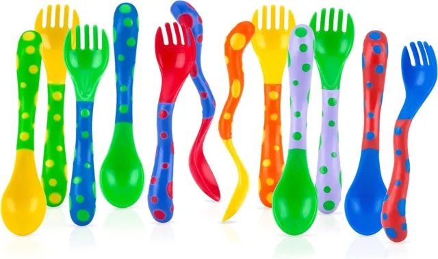 Nuby Spoons and Forks , Colors May Vary, 4 Count