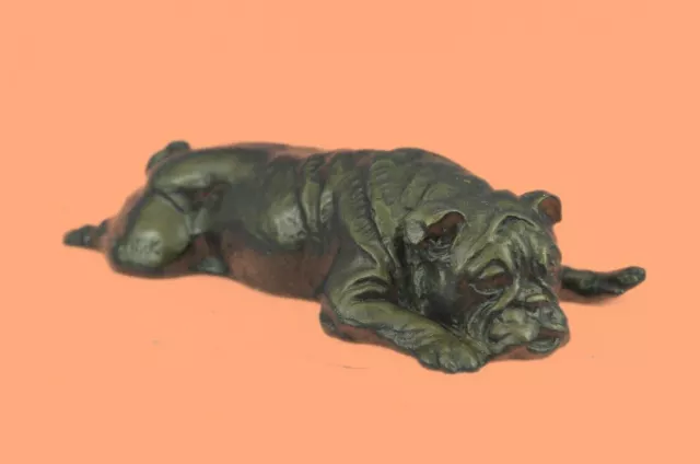 English Bulldog Art Deco Hot Bronze Sculpture Handmade Figure Hand Made Decor NR 2