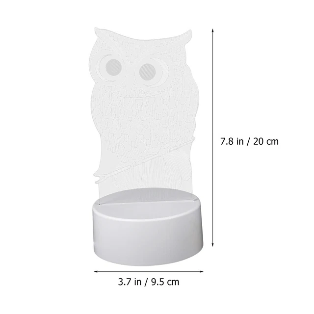 DESK VISUAL LAMP 3D Bedside Light Optical Illusion Lamp Owl Led Sign