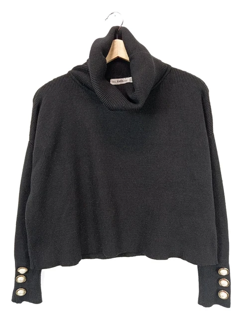 ZARA KNIT Pull-over à col roulé Dames Pull T EU 36 noir style décontracté ZARA KNIT Pull-over à col roulé Dames Pull T EU 36 noir style décontracté