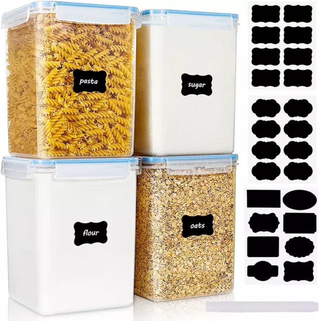 TNM Contenitori Alimentari per Cereali Set (4x2,5L), Contenitori Ermetici  Alimentari Plastica con Coperchio per Alimenti Set, Senza BPA, Utilizzato