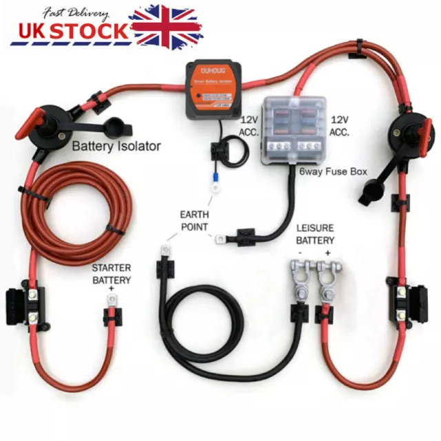 5M Camper Van High Integrity Voltage Sensitive Split Charge Relay Kits - 12V VSR