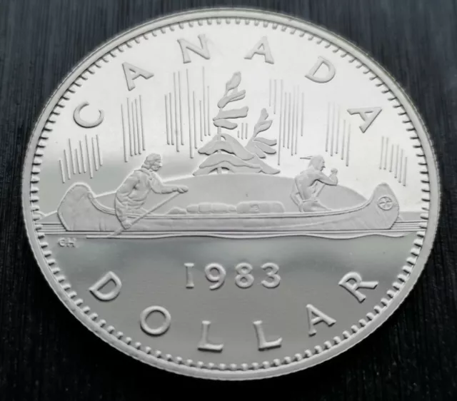 ***  Canada  Nickel  Dollar  1983  Voyageur  *** Proof  Ultra  Heavy  Cameo ***