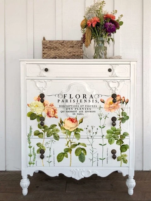 NUEVO EN PAQUETE - FLORA PARISIENSIS - Calcomanía de frotar muebles por transferencia de yodo 🙂