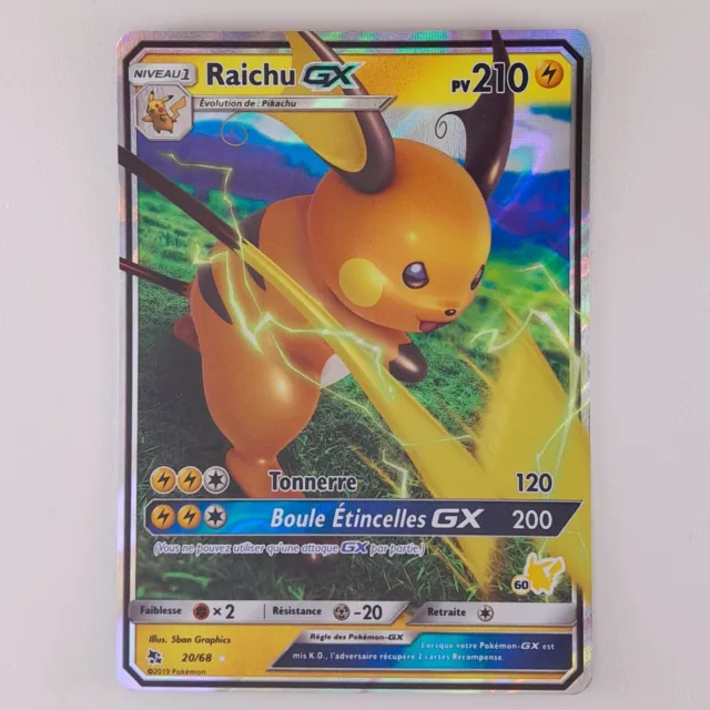 Carte RAICHU GX 20/68 Pokémon Deck Raichu Académie de combat Neuve FR (155)
