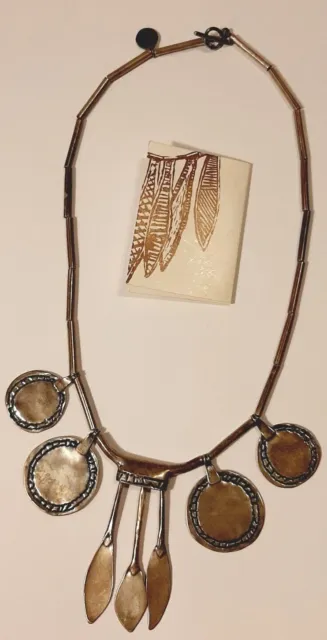 Vintage Shula Shek Modernist Sterling Silver Necklace Israel