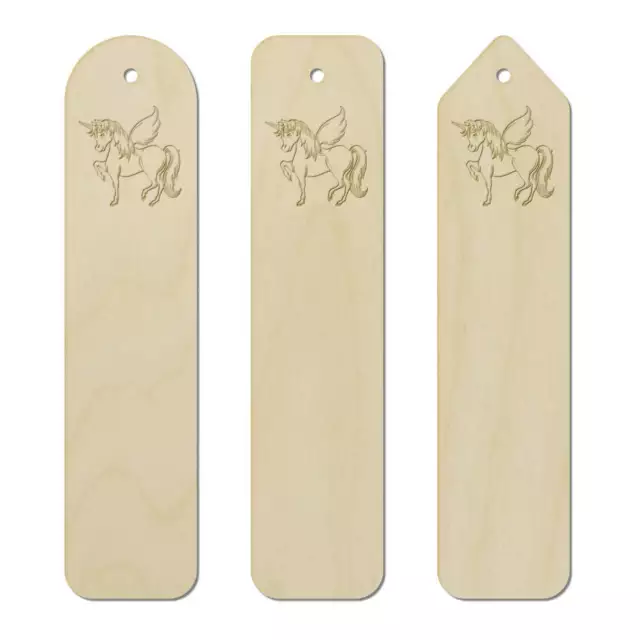 3 x 'Winged Unicorn' Birch Bookmarks (BK00027320)