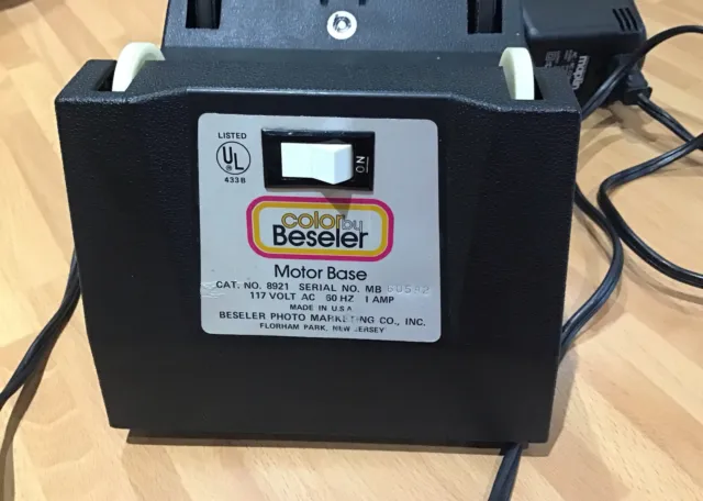 Rodillo de tambor de procesamiento de película Color by Beseler Motor Base Cat # 8921, ¡funciona muy bien!
