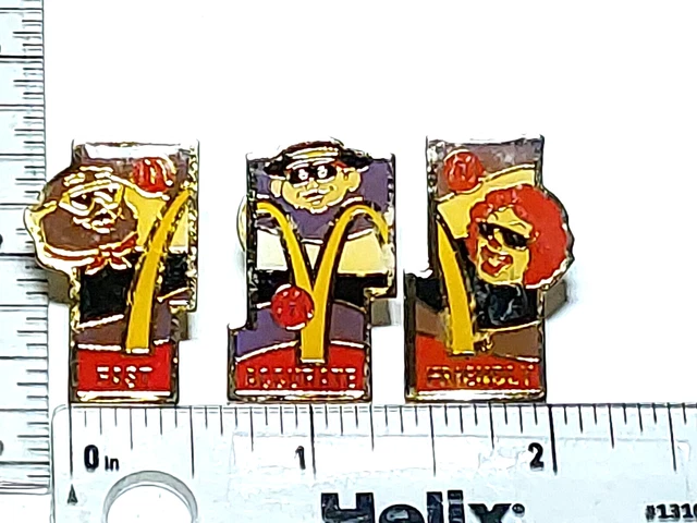 McDonald's 3-PC ARCHES SET RONALD/HAMBURGLAR/GRIMACE Lapel Pin (041123)