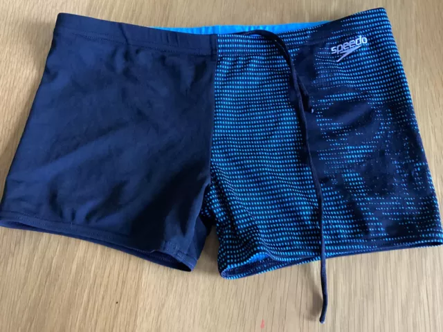 Boys Speedo Endurance Black/Teal  Trunks Size 10-12Yr