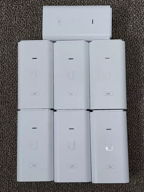 NEW Lot of 7 Ubiquiti Networks POE-24-12W-G 24V PoE Injector GP-A240-050 w/ cord