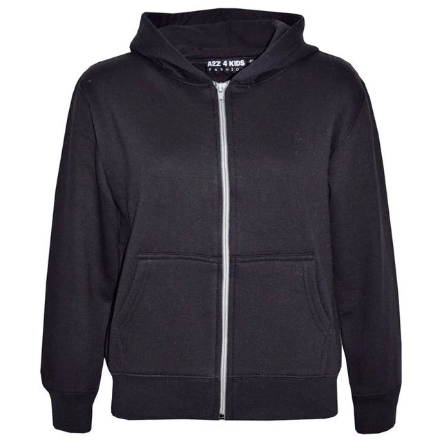 Bambini Ragazzi Unisex Semplice Pile Blackhoodie Zip Stile Zip Età 2-13 Anni