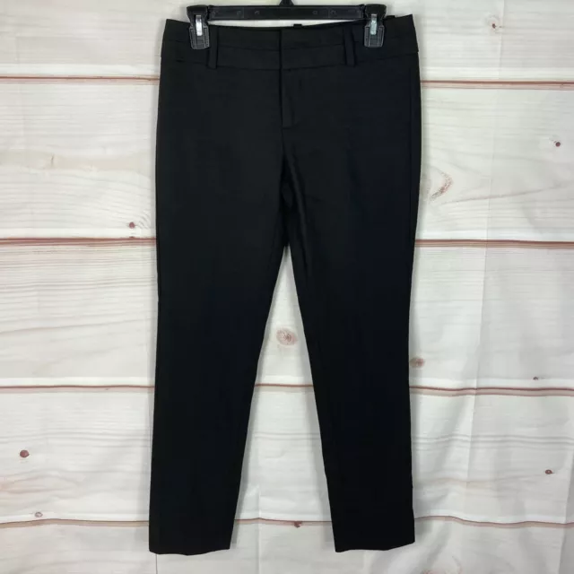 Calvin Klein Slim Leg Dress Women Pant Black Ankle Mid Rise Stretch Solid Size 0