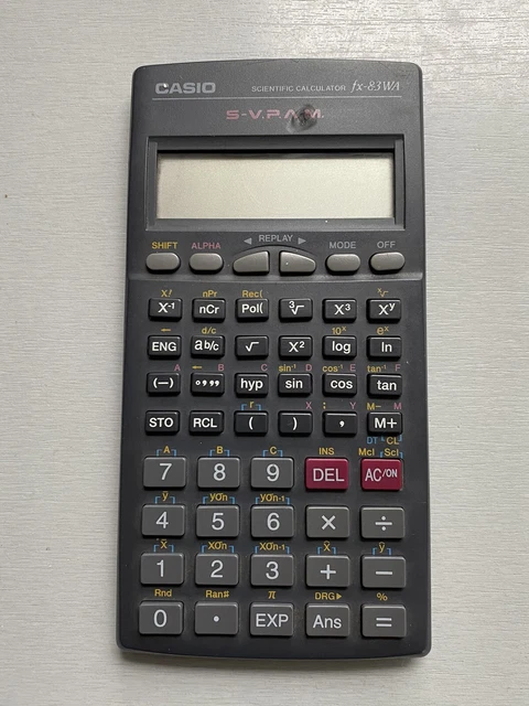 CALCULATRICE VINTAGE CASIO fx-83WA S-V.P.A.M /Année 1996/calculatrice scientifiq EUR 10,62 - FR