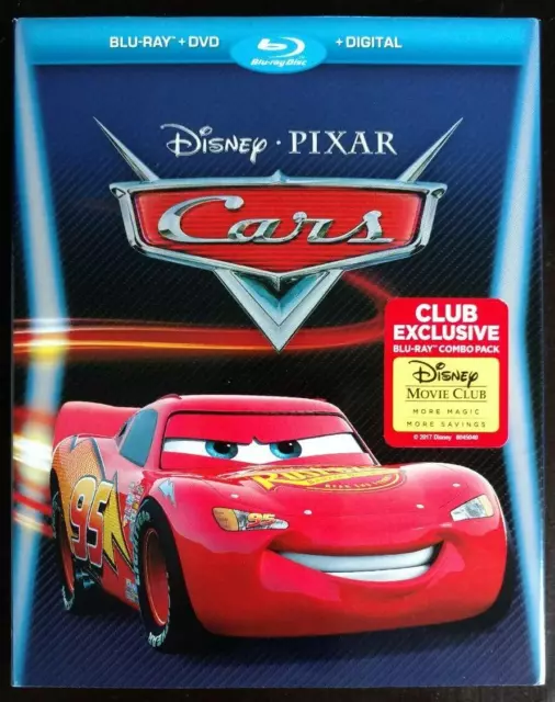 Cars Disney/Pixar (Blu ray/DVD + Digital, Movie Club Exclusive) w/Slip, NEW