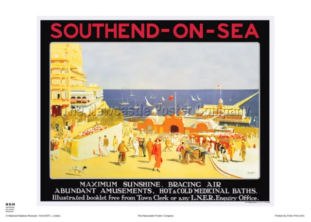 Southend On Sea Essex Retro Poster Vintage Railway Travel Advertising Art