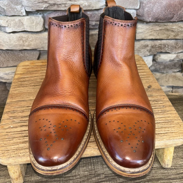 STACY ADAMS ALOMAR Cap Toe Chelsea Boot Mens Cognac Leather  display picture 2