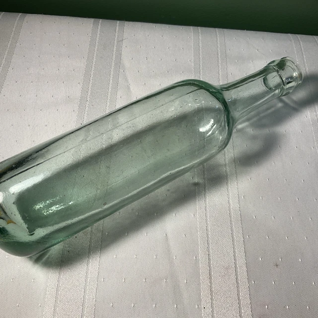 Vintage Round Bottom Bottle  Blob Top Green Tinted