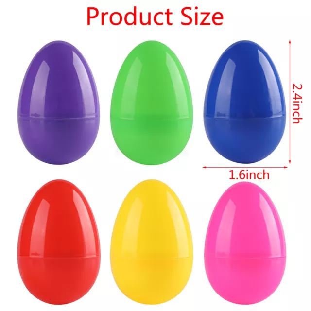 36Pcs Fillable Easter Eggs Bulk Colorful Bright Plastic Easter Eggs WY2