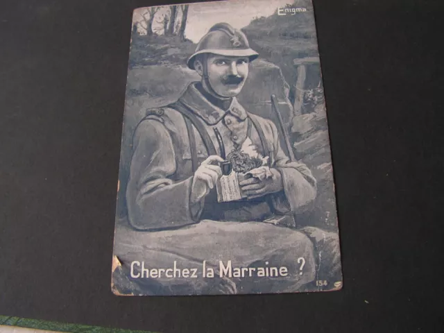 carte postal   militaire  soldats 1914  1918  cherchez la marraine