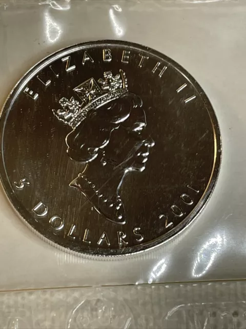 Canada 5 Dollari, 2001 Foglia d’Acero. 1 Oz FDC.